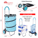 dbest products Bigger Cooler Trolley Dolly, Moroccan Tile Insulated Folding Shopping Cart with Removable Bag Rolling Beach Tote Cooler with Wheels  Pop Up Golf