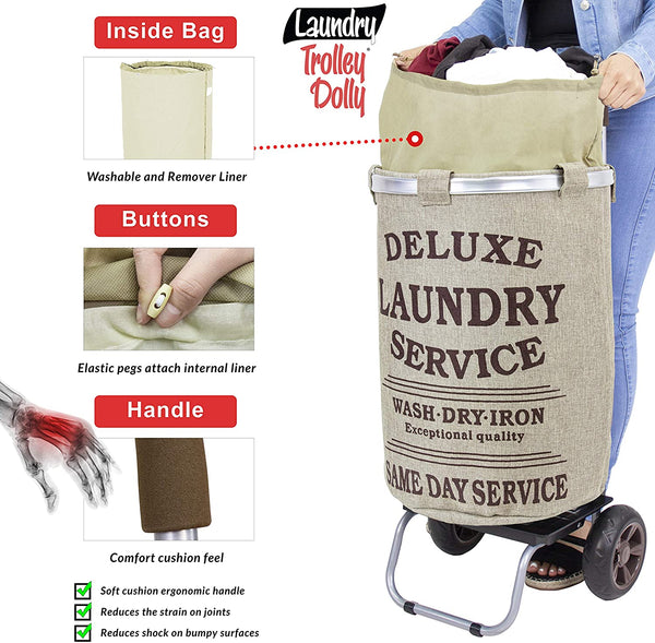Laundry hamper cart with inside bag.