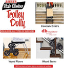 Trolley dolly climbing stairs. 