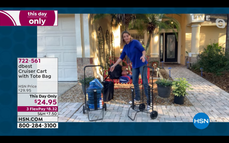 HSN Video of dbest Cruiser Cart with Tote Bag