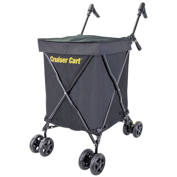 dbest products Cruiser Cart Urban 360 Folding Shopping Grocery Collapsible Laundry Basket on Wheels Foldable Utility Trolley Carrito de Compras