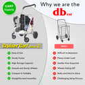 dbest products Cruiser Cart Deluxe 2 Germ Guard Bundle Shopping Handle Grocery Rolling Folding Laundry Basket on Wheels Foldable Utility Trolley Compact Lightweight Collapsible
