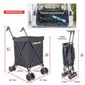 dbest products Cruiser Cart Urban 360 Folding Shopping Grocery Collapsible Laundry Basket on Wheels Foldable Utility Trolley Carrito de Compras