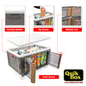 dbest products Quik Box - 8.5 Gallon Stackable Storage Bins with Doors, Collapsible Organizer Foldable Container, for Bedroom Living Room Kitchen Neat, Tidy Dorms and Organized Homes Boxes White