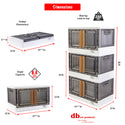dbest products Quik Box - 8.5 Gallon Stackable Storage Bins with Doors, Collapsible Organizer Foldable Container, for Bedroom Living Room Kitchen Neat, Tidy Dorms and Organized Homes Boxes White