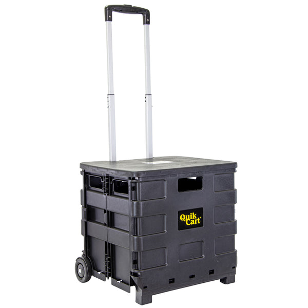 Dbest Products Quik Cart Sport Collapsible Rolling Crate on Wheels for Teachers Tote Basket 80 lbs Capacity, Made from Heavy Duty Plastic used As A