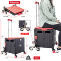 dbest products Quik Cart Stair Climber Swing Lid, Red