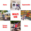 dbest products Stair Climber Cruiser Cart Shopping Grocery Rolling Folding Laundry Basket on Wheels Foldable Utility Trolley Compact Lightweight Collapsible, Purple