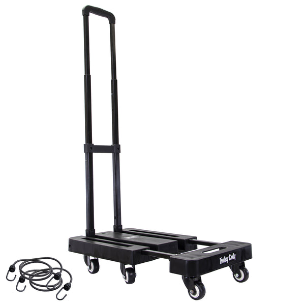 dbest products Trolley Dolly Platform Cart 6-Wheel Handtruck for Moving, Folding Hand Truck, Telescoping Handle, Expandable Toe Plate & Includes 2 Bungee Chords, Carretilla plegable