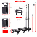 dbest products Trolley Dolly Platform Cart 6-Wheel Handtruck for Moving, Folding Hand Truck, Telescoping Handle, Expandable Toe Plate & Includes 2 Bungee Chords, Carretilla plegable