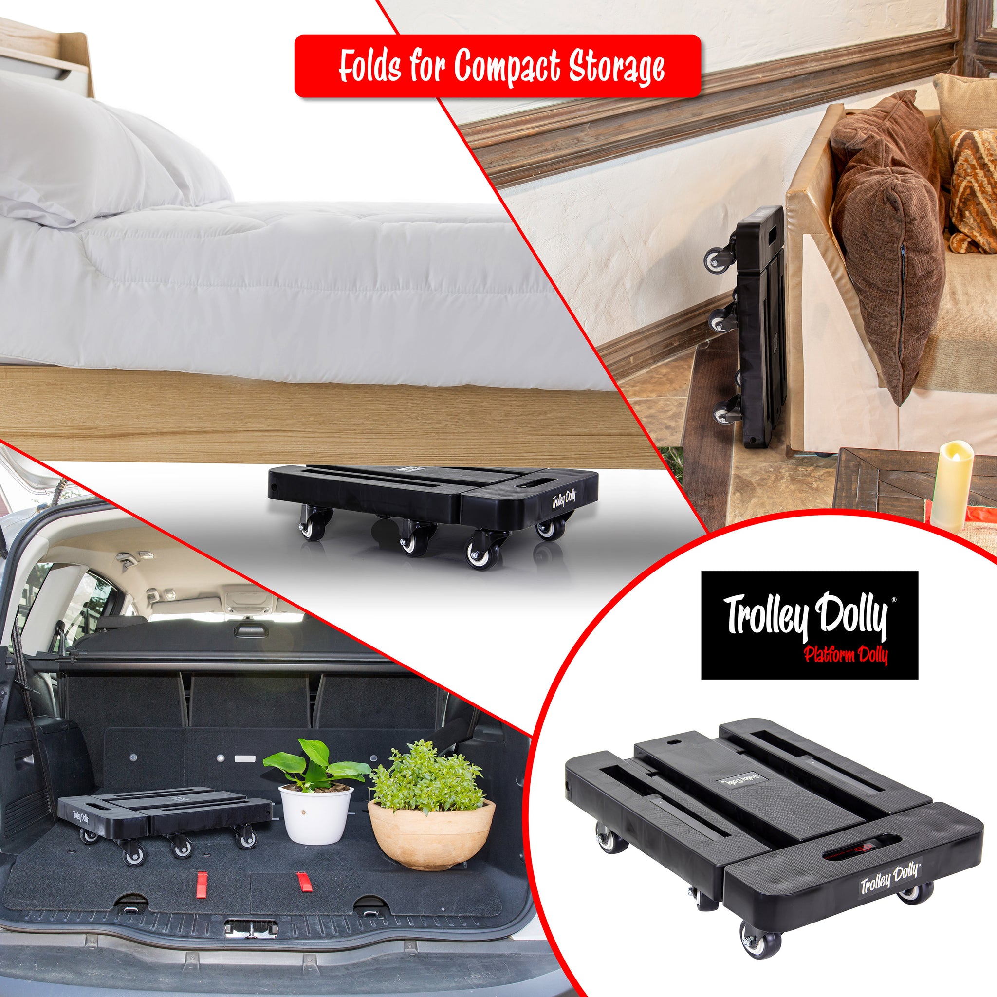 dbest products Trolley Dolly Platform Cart 6-Wheel Handtruck for Movin ...