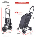 dbest products Trolley Dolly Rover with Bag, 4 Wheeled Grocery Shopping Cart Push Folding Utility Hand Truck Swivel Wheels Garden Lightweight Luggage Carrito de Compras Plegable