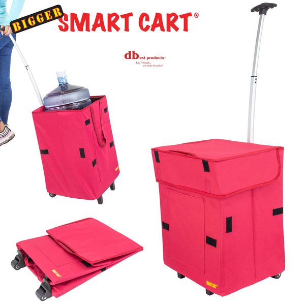 3 red foldable shopping cart.