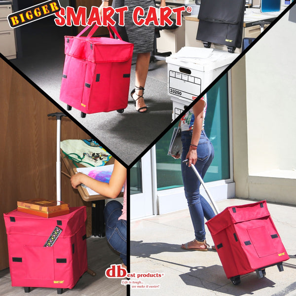 Dbest Products Bigger Smart Cart, Collapsible Rolling Utility Cart Basket  Grocery Shopping Teacher Hobby Craft Art - Black : Target