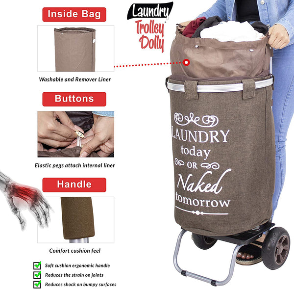 Laundry hamper cart with inside bag.