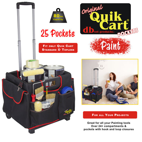 Rolling crate with pockets, paint.