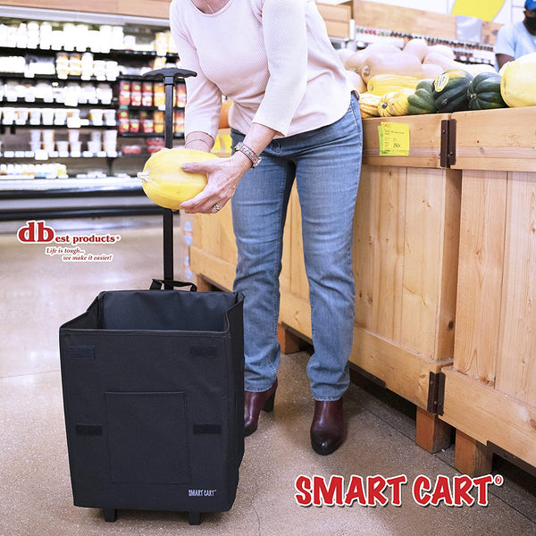 Woman Grocery Shopping with Smart Cart.