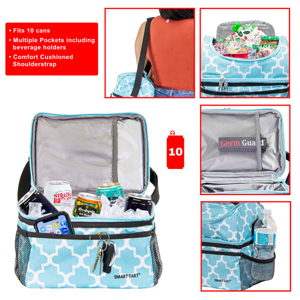dbest products Ultra Compact Cooler Smart Cart Lunch Bag Insulated Tote Women Men Camping Accessories Beach Loncheras para Mujer Hombres, Moroccan Tile
